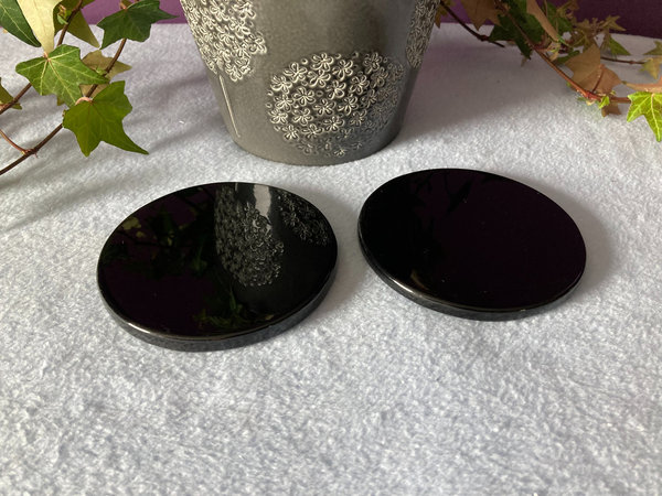 Black Obsidian Scrying Mirror - 10 cm   **NEW**